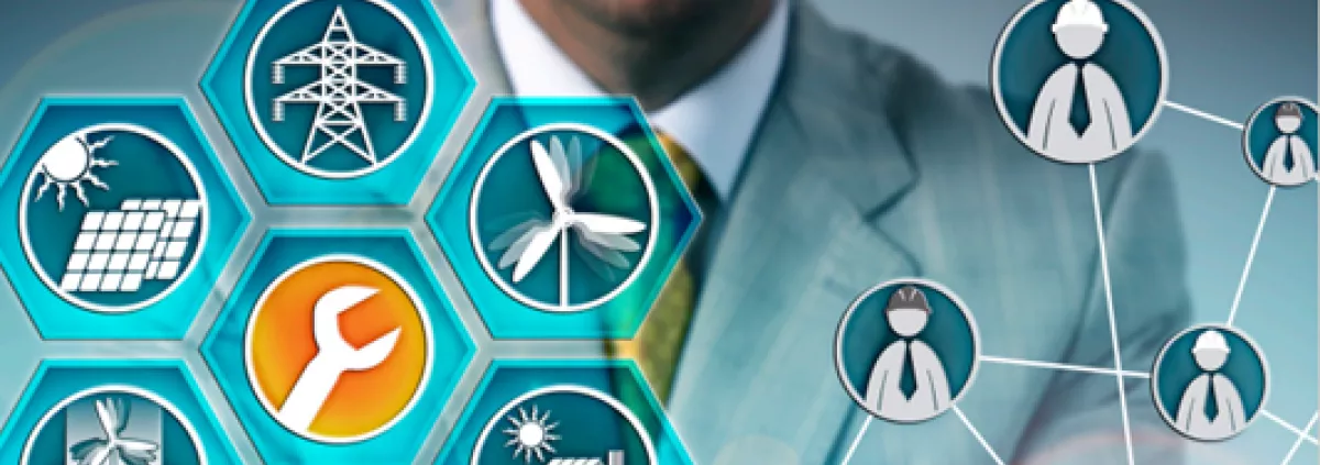 Cover of 'Study on inferring job vacancies from online job advertisements' report, showing a man in a suit holding up futuristic icons