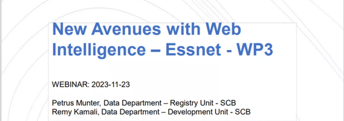 Image of the webinar's first slide, highlighting the title and speakers