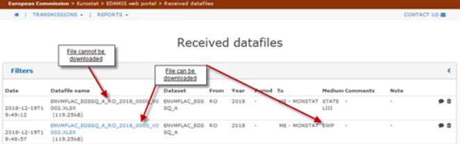 Image showing files represented in blue, indicating that they are downloadable while files represented in grey do not have  this option enabled