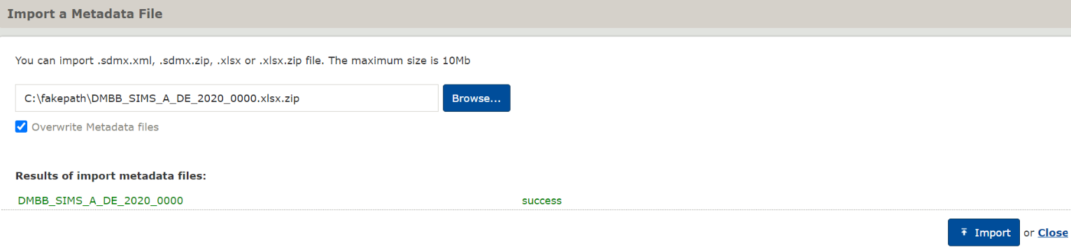 ESSMH import success example