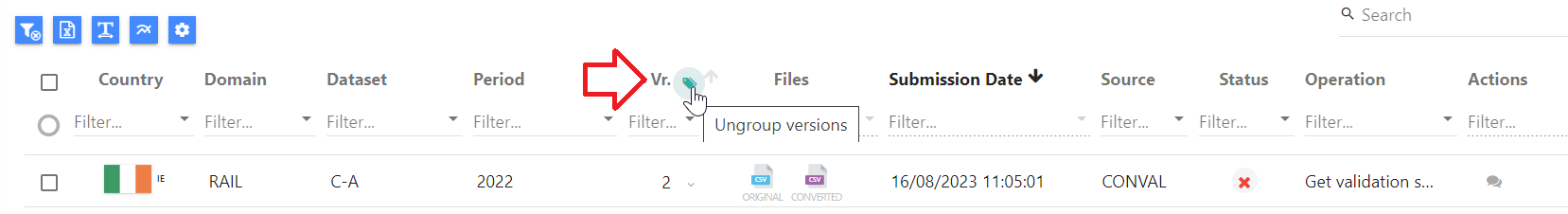 Grouping and ungrouping results example