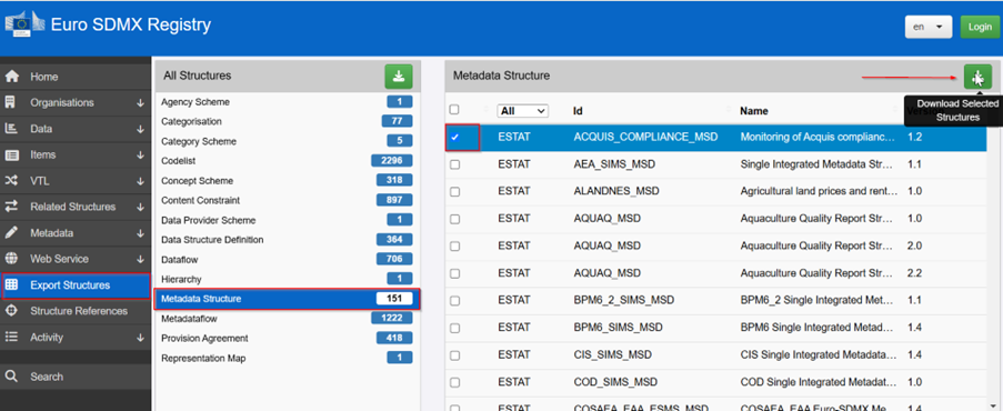 New Euro-SDMX Registry example