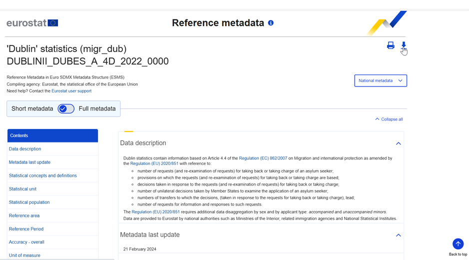 New metadata layout example