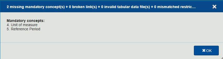Missing information window