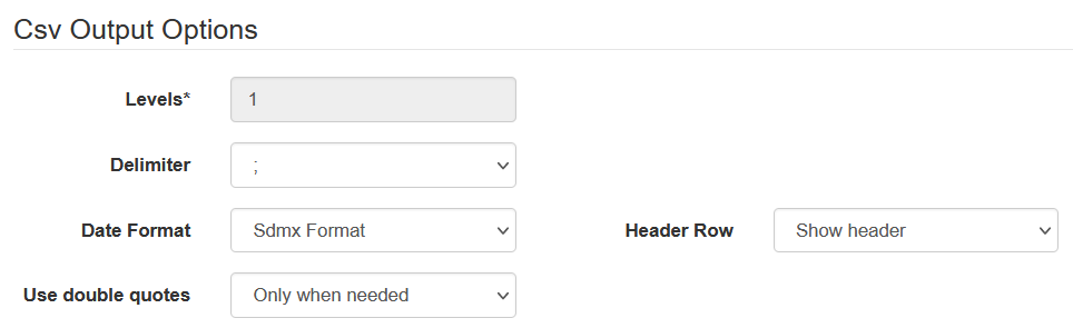 sdmx converter - CSV output section