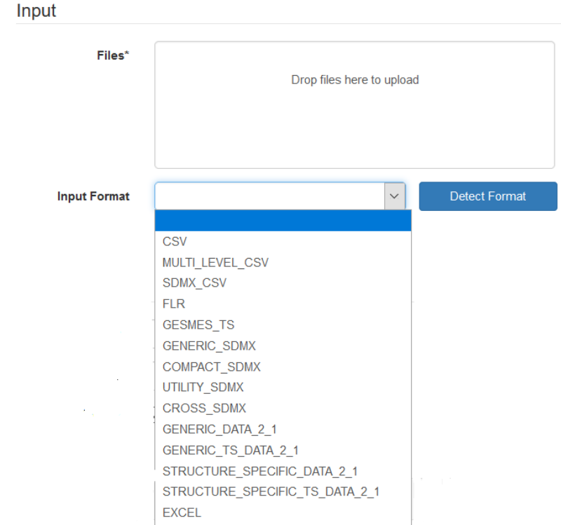 sdmx converter - input section