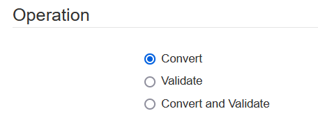 sdmx converter - operation section