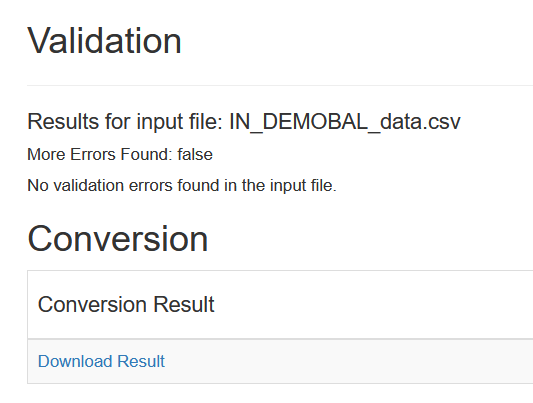 sdmx converter - validation section