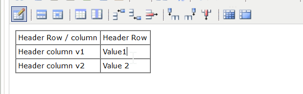 Insert table example